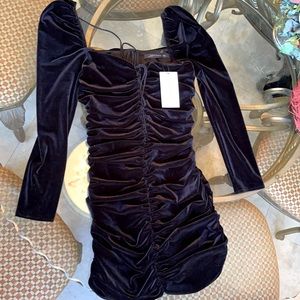 Zara Black Velvet Mini Dress